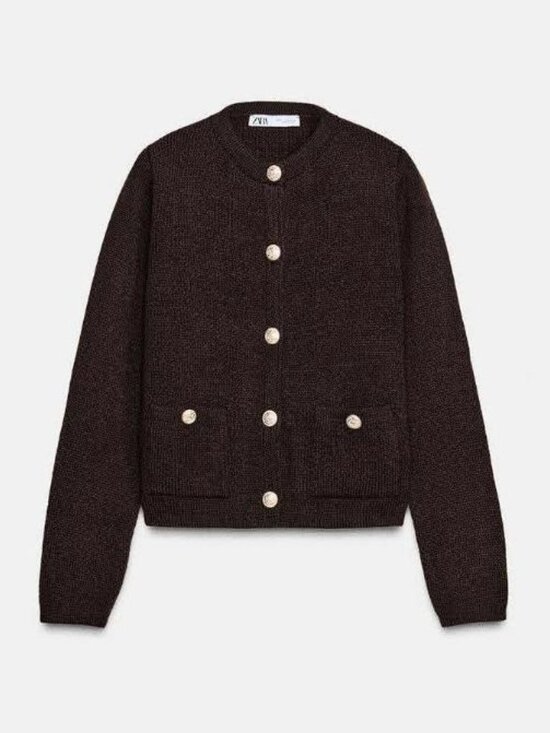 Zara Sweaters - ZARA Women's Knit Cardigan With Golden Buttons Size S